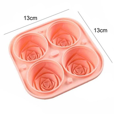 3D Rose Eiswürfelbereiter für elegante Getränke Machen Sie 4 riesige Blumenform Eiswürfel