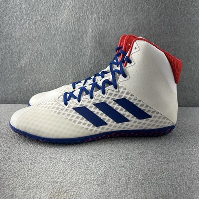 Adidas Mat Wizard 4 Wrestling Shoes Mens Size 13 Boxing MMA White/Red/Blue USA