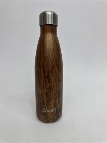 S'well Stainless Steel Water Bottle Teakwood, Triple-Layered Insulated, 17 fl oz