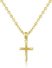 KissYan Layered Cross Necklace for Women, 14K Gold Plated Cubic Zirconia...