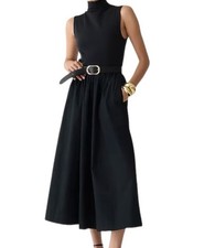 J.Crew Fitted knit mockneck dress with poplin skirt NWT Size M