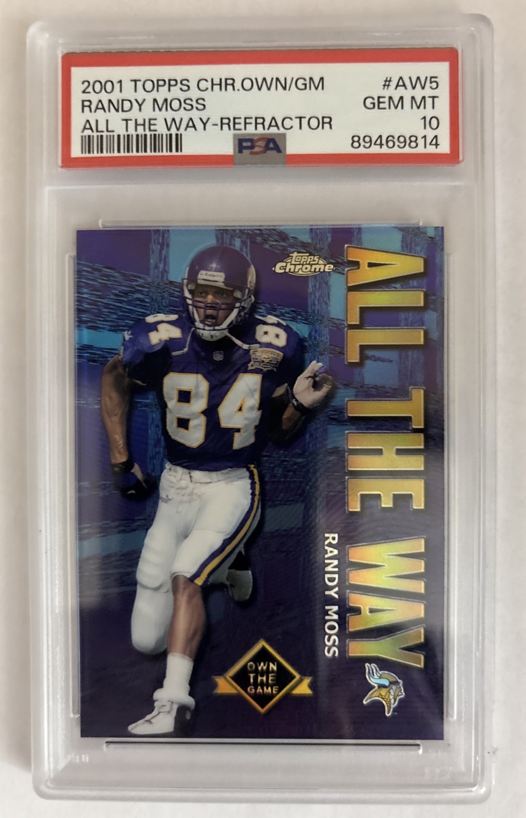 2001 Topps Chrome - Own the Game Refractor All The Way Randy Moss #AW5