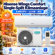 Hisense Wings Comfort Split Klimaanlage 9000 BTU 2,6kW WLAN R32 A++ …