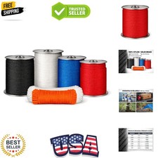 Solid Braid Nylon Rope   100 Nylon Utility Rope   Strong, Durable, Knot-Reta...