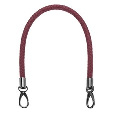 55cm 21.7" Braided Purse Strap PU Leather Burgundy Black Buckle 