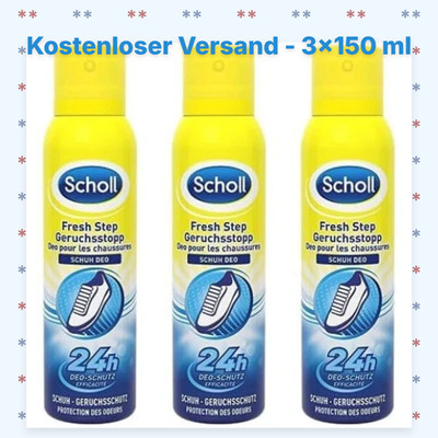 Scholl Fresh Step Geruchsstopp Schuhspray Schuhdeo Deo Spray 3x 150ml
