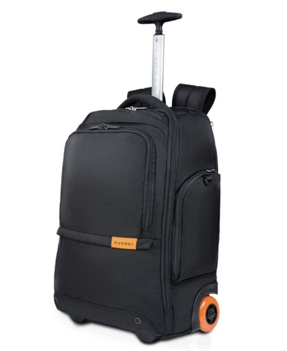 EVERKI Wheeled 123 Laptop Bag Black Nylon Padded Wheeled EKP
