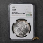 1886 Morgan Silver Dollar $1 - NGC MS64 - Philadelphia
