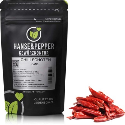 1kg Chili ganz Chili Schoten rot Chilis getrocknet ganz 4-7cm scharf