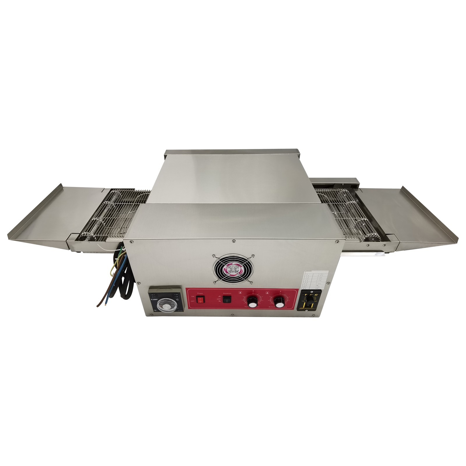 220V Electric Straight Tube Conveyor Pizza Oven Commercial Baking Oven 12"