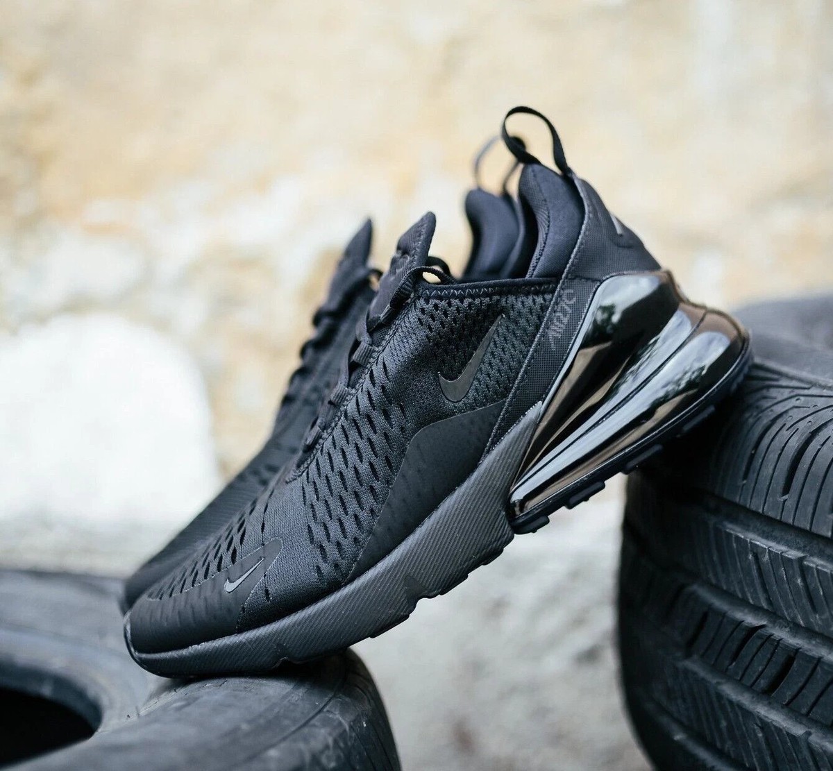 Nike Air Max 270 Triple Black Sneakers Retro AH6789-006 Womens