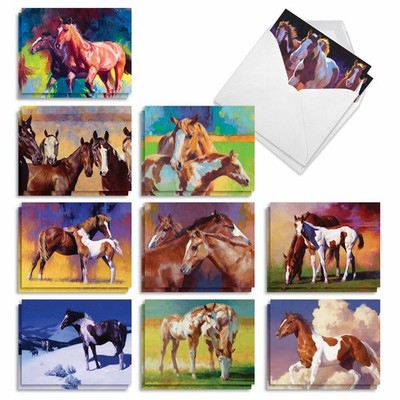 20 All Occasions Card Pack w/Envelopes - Wild Horses NobleWorks AM2824OCB-B2x10