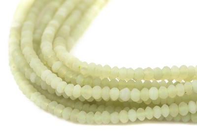 Milky Green Jade Saucer Beads 5mm Afghanistan Gemstone 14 Inch Strand