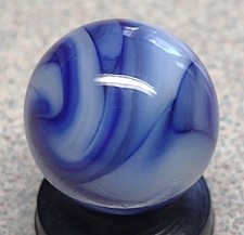 West Virginia Swirl marble, Grayish-White base with Cobalt/Gray Swirls-.57 Minty