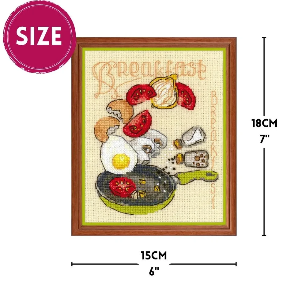 Kit de punto de cruz contado RIOLIS 1684 desayuno, arte de punto de cruz temático de cocina Foto 2 de 4