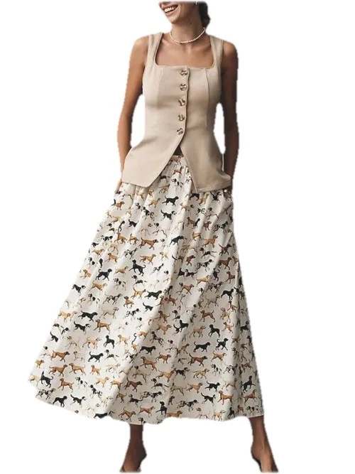 Anthropologie Jacie Dog Print Cotton Midi Skirt Sz XL NWT
Opens in a new window or tab
