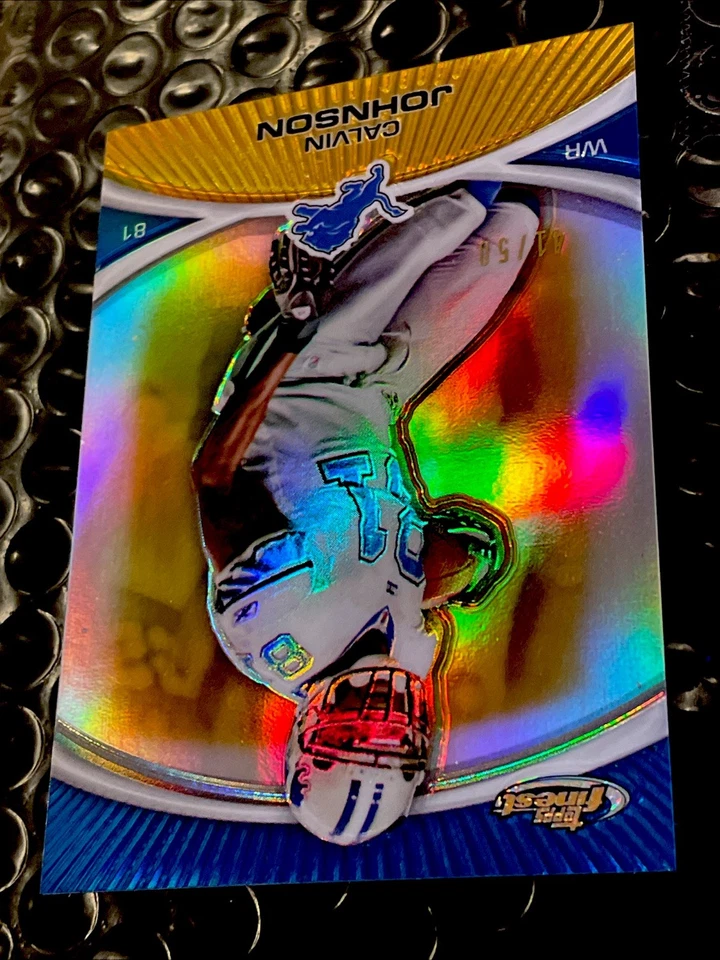 2010 CALVIN JOHNSON TOPPS FINEST GOLD REFRACTOR #/50 INSERT SP LIONS 🦁 HOF !! - Image 4 of 4