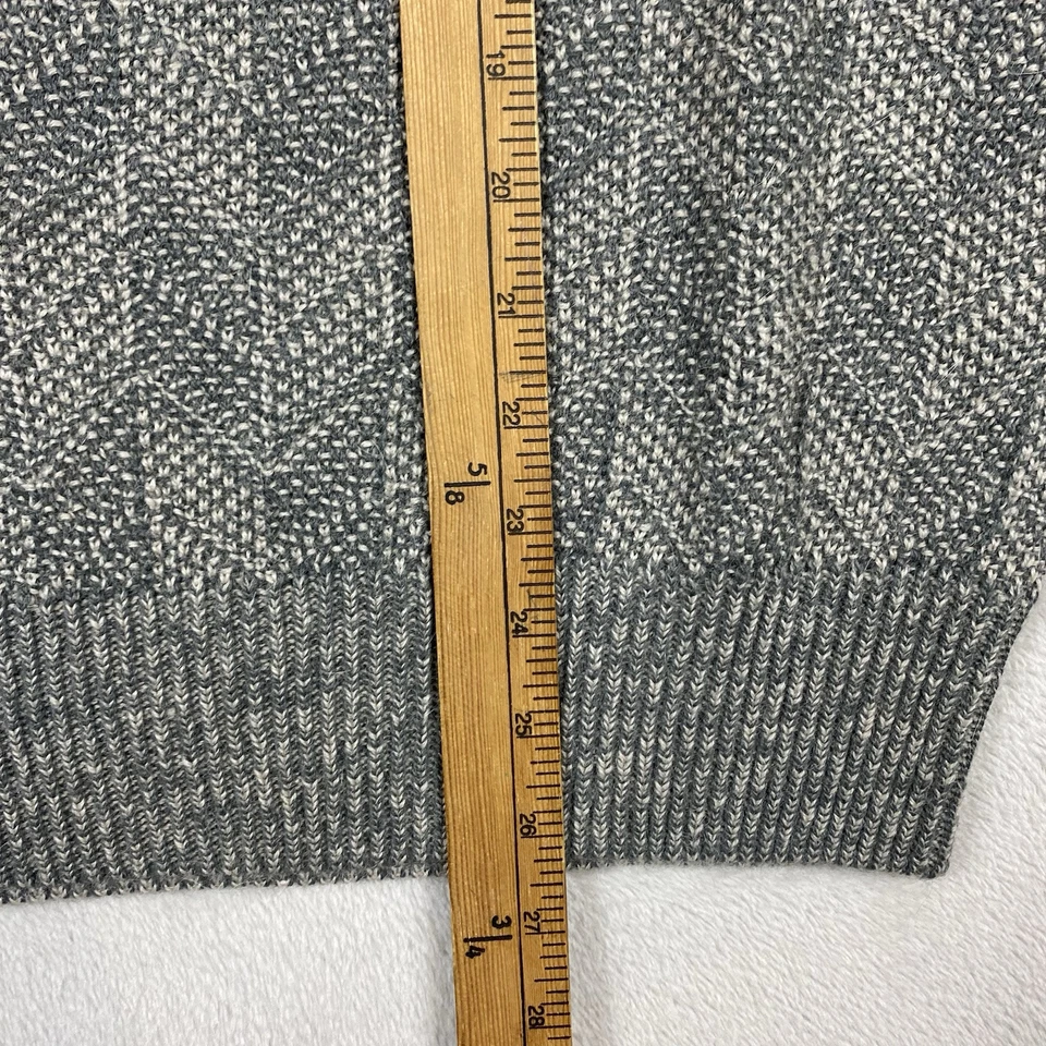 Peruvian Connection Alpaca Wool Herringbone Crewneck Sweater Mens M Gray Preppy - Image 4 of 4