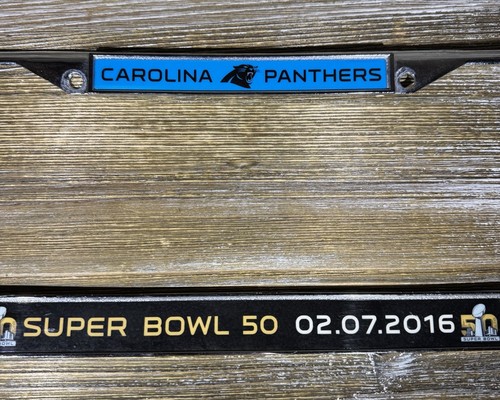 Cornice targa Super Bowl 50 Carolina Panthers 2016 NFL argento - Foto 3 di 4