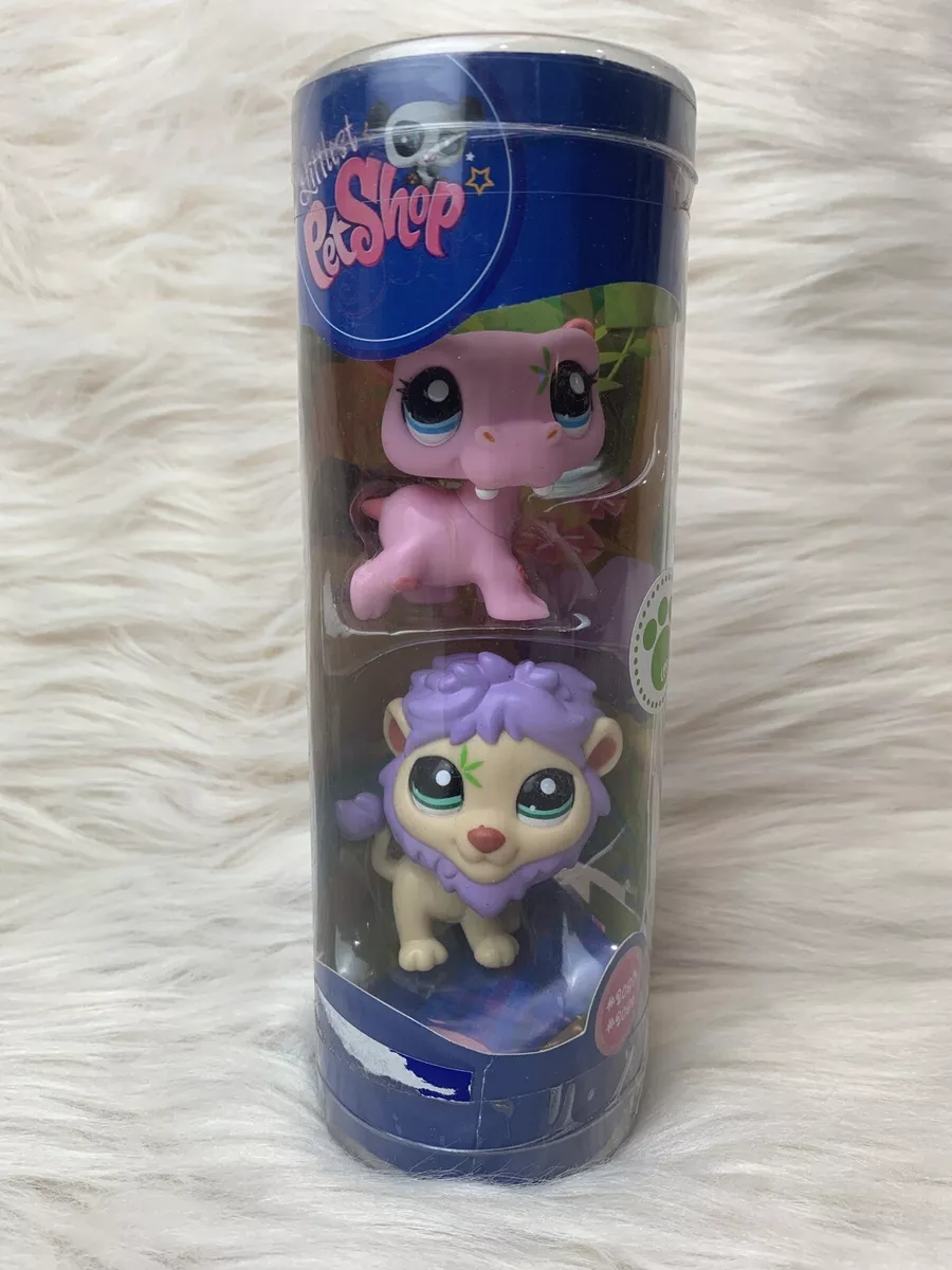 Littlest Pet Shop LPS Auth Pink Leaf Hippo Purple Hippo New in Box NIB RARE