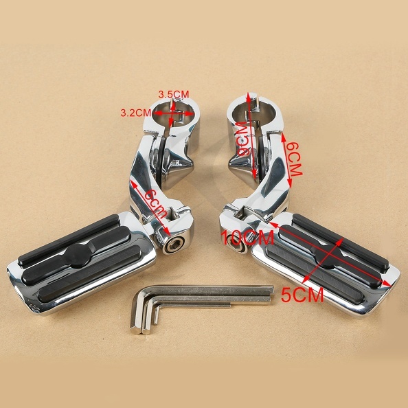 1-1/4" Short Angled Highway Footpegs / Foot Peg Mounting Clamps Fit For Harley