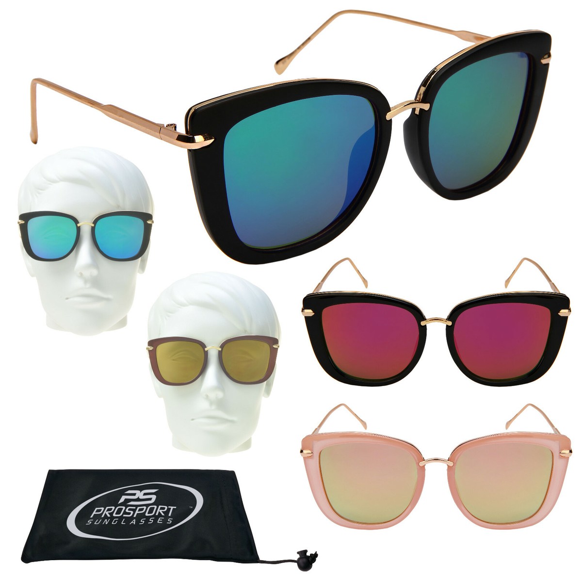 Womens Cateye Sunglasses Vintage Fashion Retro Designer Red  display picture 2