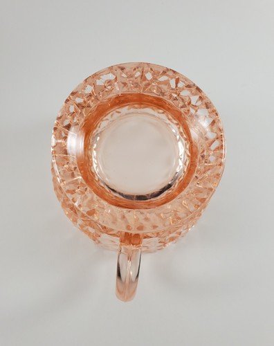 Vintagr Jeannette Windsor Diamond Pink Depression Glass Creamer & Covered Sugar - Picture 10 of 12