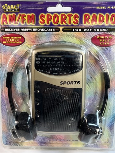 Radio sportiva vintage AM/FM Lenoxx Street Beat 1998 modello PR-35M nuova sigillata oro - Foto 4 di 6