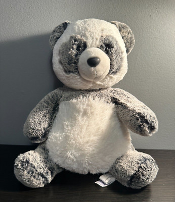 Sitting Teddy Panda Bear Plush Stuffed Animal 10.5'' Aurora World Gray & White