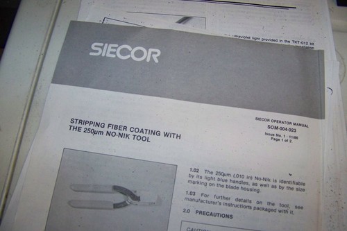 Misc. Lot of Siecor Fiber optic Splice Tools + Electro-lite SL-100 UV Curing * - Picture 9 of 12