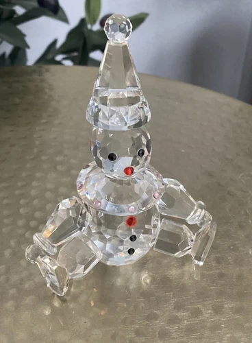 Glass Crystal Prism Swarovski-STYLE Sitting Clown 4” Tall