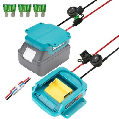2-Pack Makita 18V Battery Adapters With Fuse & Switch - Convert Battery To Power Source