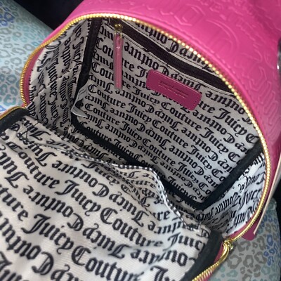 New Pink Juicy Couture Backpack Purse Love Lock Embossed 
