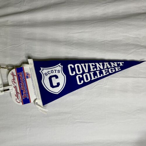 Vintage Covenant College Scots Pennant Blue School Collegiate Pacific NEW - Picture 1 of 8