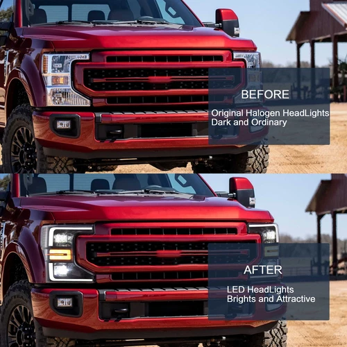Full LED Headlights For 2020-2022 Ford F250 F350 Super Duty Black Frontlamps L+R - Bild 5 von 11