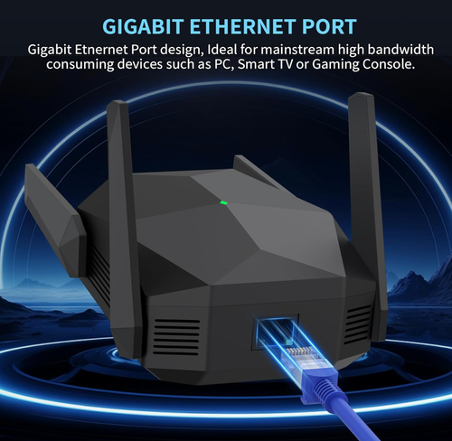 2024 AX3000 WiFi 6 Range Extender Gigabit Ethernet Port Dual Band 2.4/5GHz - Picture 3 of 8
