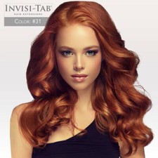 INVISI TAB Human Hair Extension 18TER31 Medium Auburn European NIB 40pc