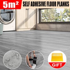 36PCS 5 m² Floor Planks Tiles Grey Oak Self Adhesive Wood Effect Vinyl Flooring
