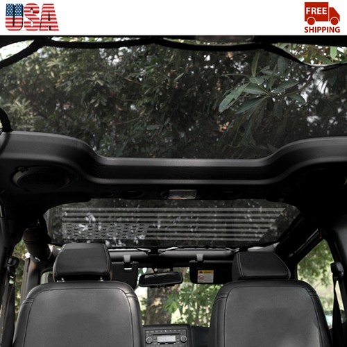 For Jeep Wrangler JK 2007-2017 4Door USA Flag Roof Top Sunshade Mesh Shade Cover - Picture 9 of 13