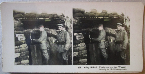 WW1 german trench stereo photo