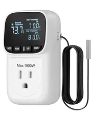 DEWENWILS Digital Temperature Controller, Heavy Duty 15A/1800W Thermostat Outlet