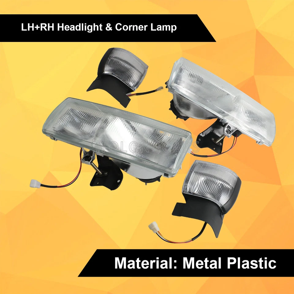LH RH Headlight & Conrner Lamp for Nissan UD 1800 -3300 1995-2010 W/ Bracket A⁺ - Image 2 of 4
