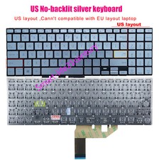 New Silver US No-backlit Keyboard for Asus VivoBook E510 E510M E510MA L510 L510M