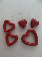 Lot Of 5: Open  Closed heart Ornaments Christmas Valentine  s Day