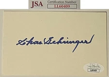 Charlie/Chas Gehringer signed 3x5 Index Card- JSA #LL60409 (Detroit Tigers/HOF)