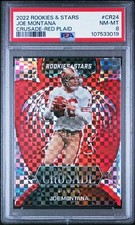 2022 Panini Rookies & Stars Crusade CR24 Joe Montana Red Plaid Prizm PSA 8