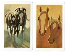 horses vintage swap cards playing card singles