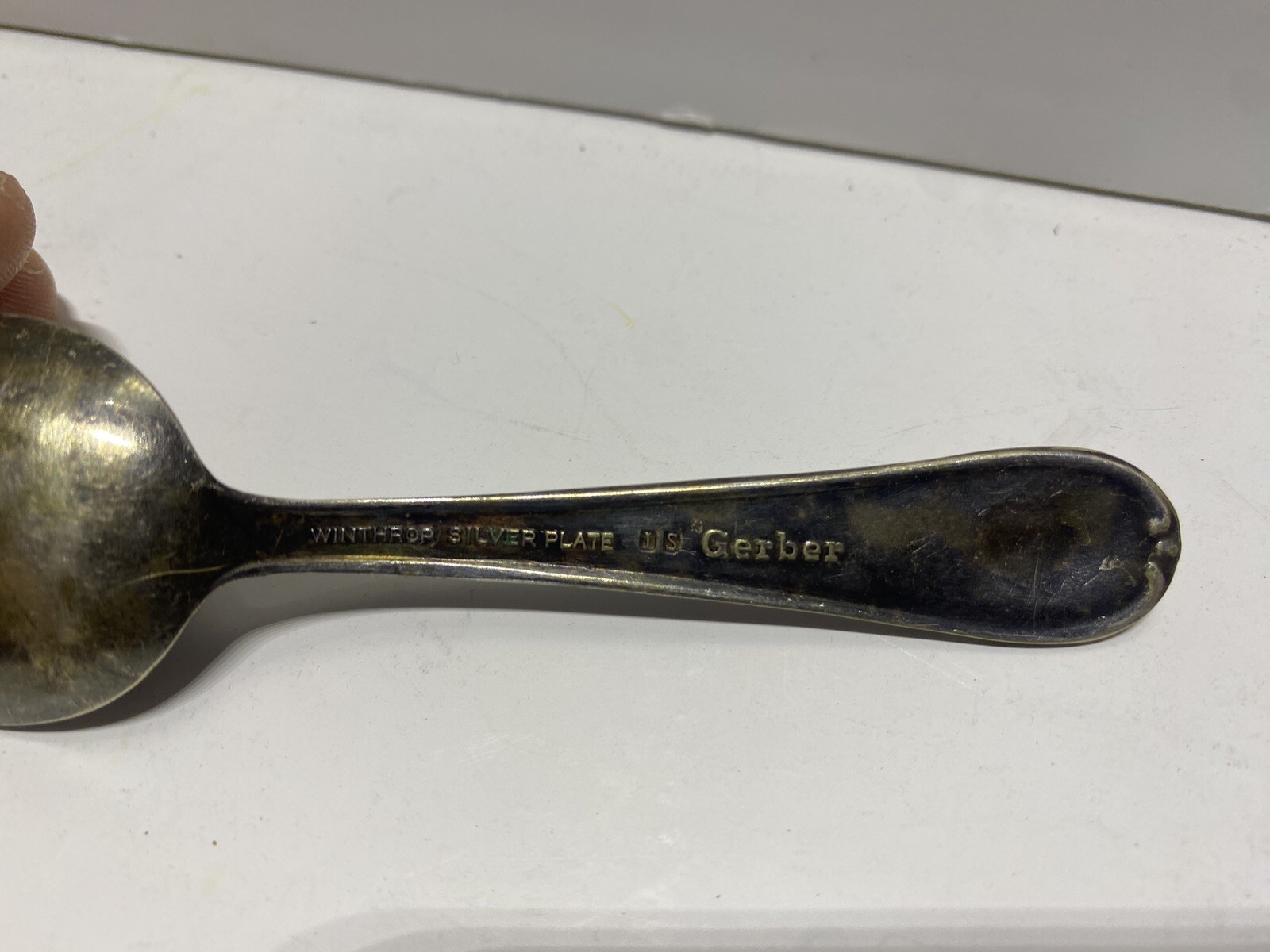Gerber baby spoon Winthrop silver plate Engraved Andy 1 6 71 eBay