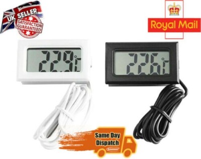 LCD Digital Kühlschrank Thermometer Sonde Kühlschrank Gefrierschrank Temperatur UK Verkäufer