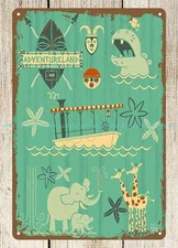 Adventureland vintage reproduction  posters metal tin sign artwork decor